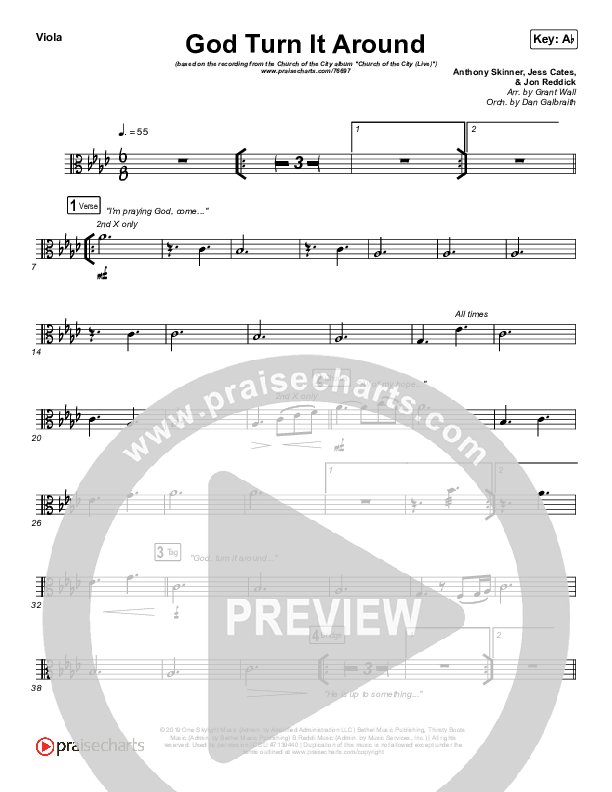 God Turn It Around (Live) Viola (Church Of The City / Jon Reddick)