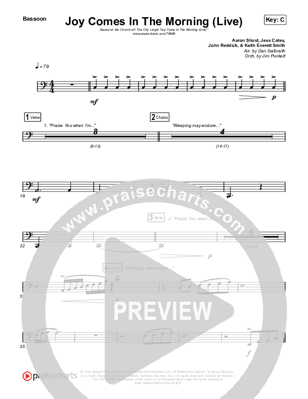 Joy Comes In The Morning (Live) Bassoon (Church Of The City / Tasha Layton)