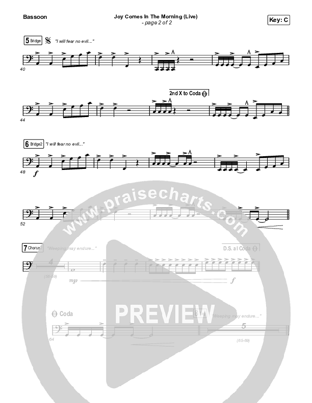 Joy Comes In The Morning (Live) Bassoon (Church Of The City / Tasha Layton)