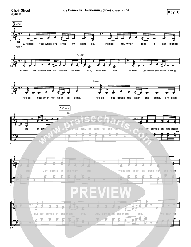 Joy Comes In The Morning (Live) Choir Vocals (SATB) (Church Of The City / Tasha Layton)