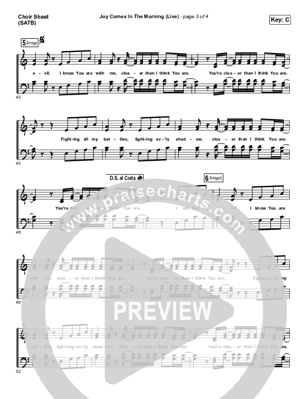 Joy Comes In The Morning (Live) Choir Vocals (SATB) (Church Of The City / Tasha Layton)