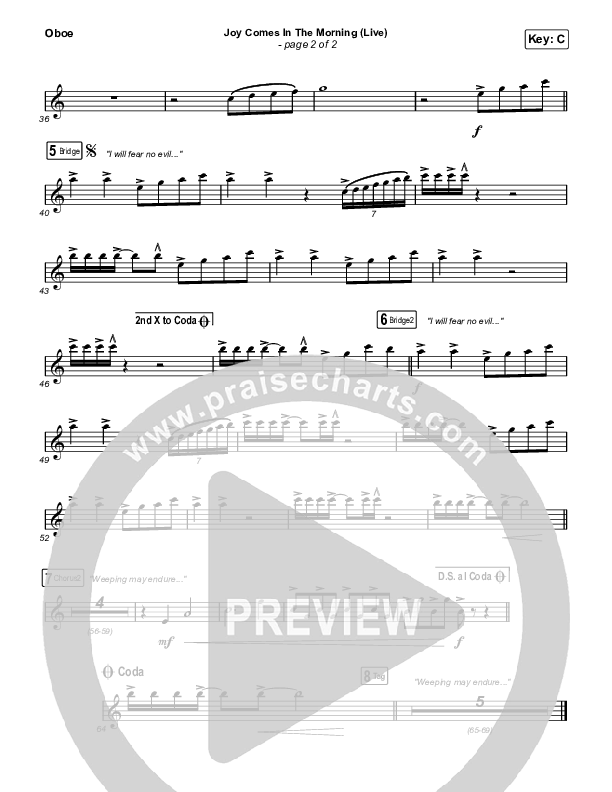 Joy Comes In The Morning (Live) Oboe (Church Of The City / Tasha Layton)