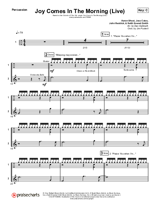 Joy Comes In The Morning (Live) Percussion (Church Of The City / Tasha Layton)