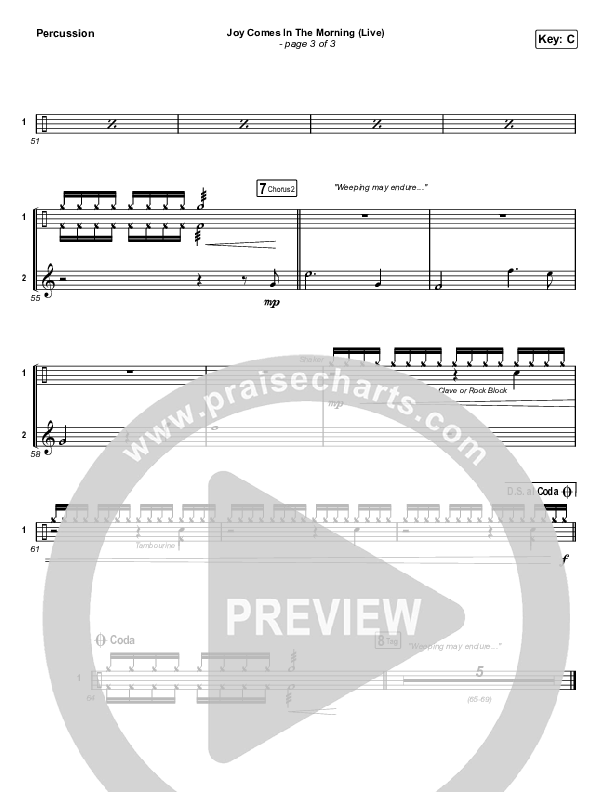 Joy Comes In The Morning (Live) Percussion (Church Of The City / Tasha Layton)