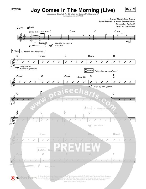 Joy Comes In The Morning (Live) Rhythm Pack (Church Of The City / Tasha Layton)