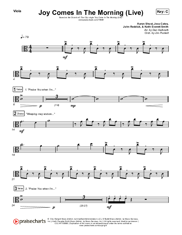 Joy Comes In The Morning (Live) Viola (Church Of The City / Tasha Layton)