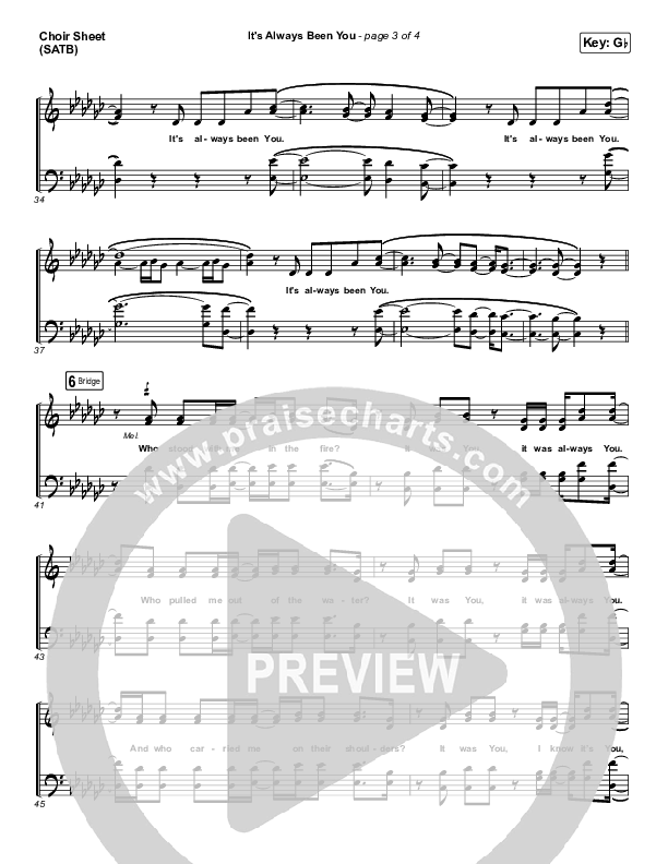 It's Always Been You Choir Sheet (SATB) (Phil Wickham)