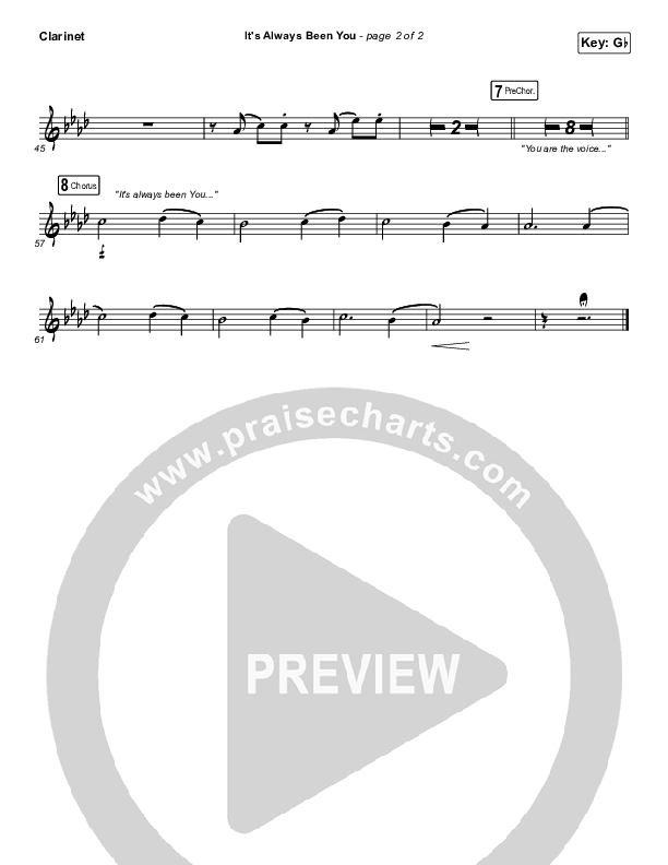 It's Always Been You Clarinet (Phil Wickham)