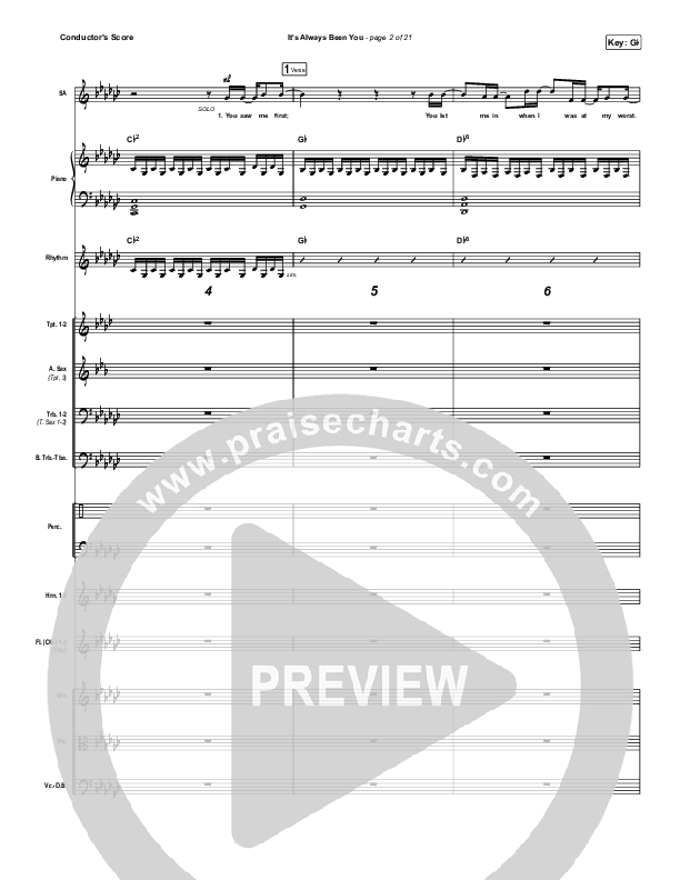 It's Always Been You Conductor's Score (Phil Wickham)