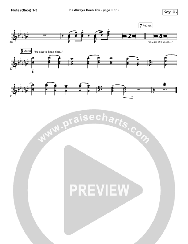 It's Always Been You Flute/Oboe 1/2/3 (Phil Wickham)