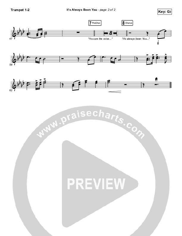 It's Always Been You Trumpet 1,2 (Phil Wickham)