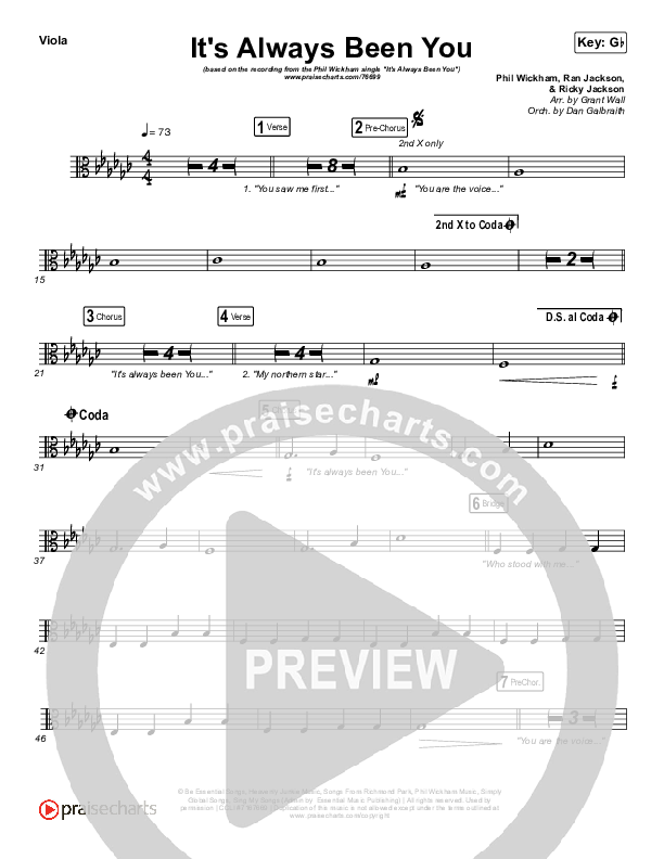 It's Always Been You Viola (Phil Wickham)