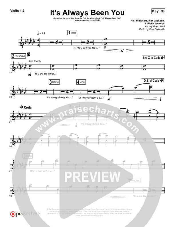 It's Always Been You Violin 1/2 (Phil Wickham)