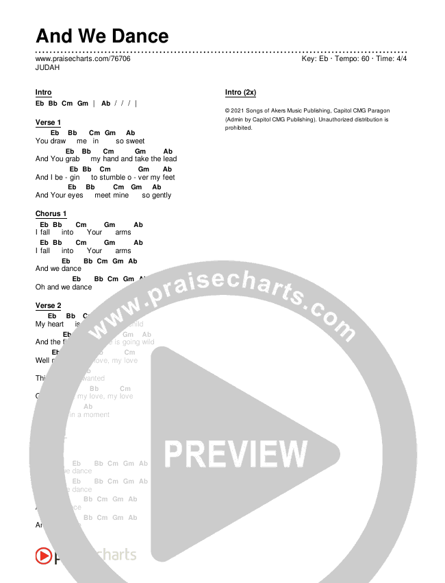 And We Dance Chords & Lyrics (JUDAH)