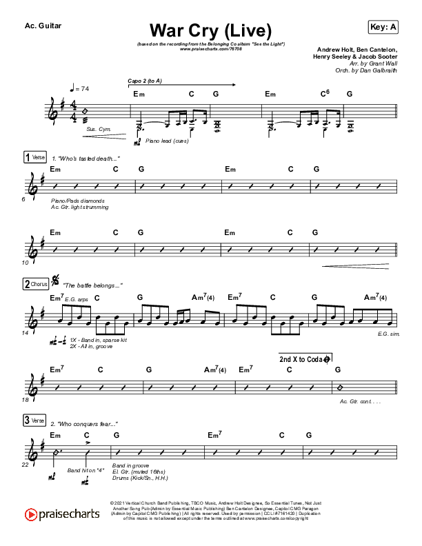 War Cry (Live) Acoustic Guitar (The Belonging Co / Henry Seeley)