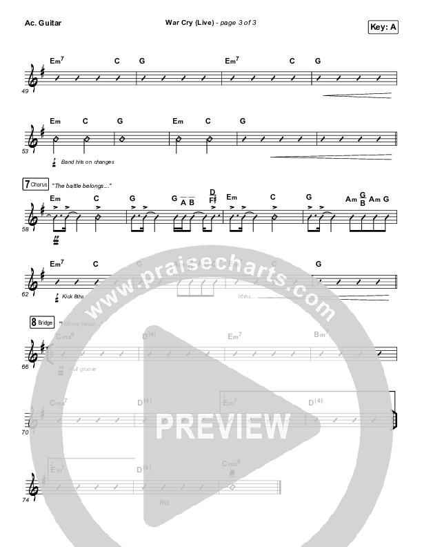 War Cry (Live) Acoustic Guitar (The Belonging Co / Henry Seeley)