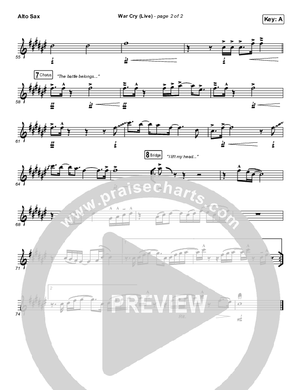 War Cry (Live) Alto Sax (The Belonging Co / Henry Seeley)