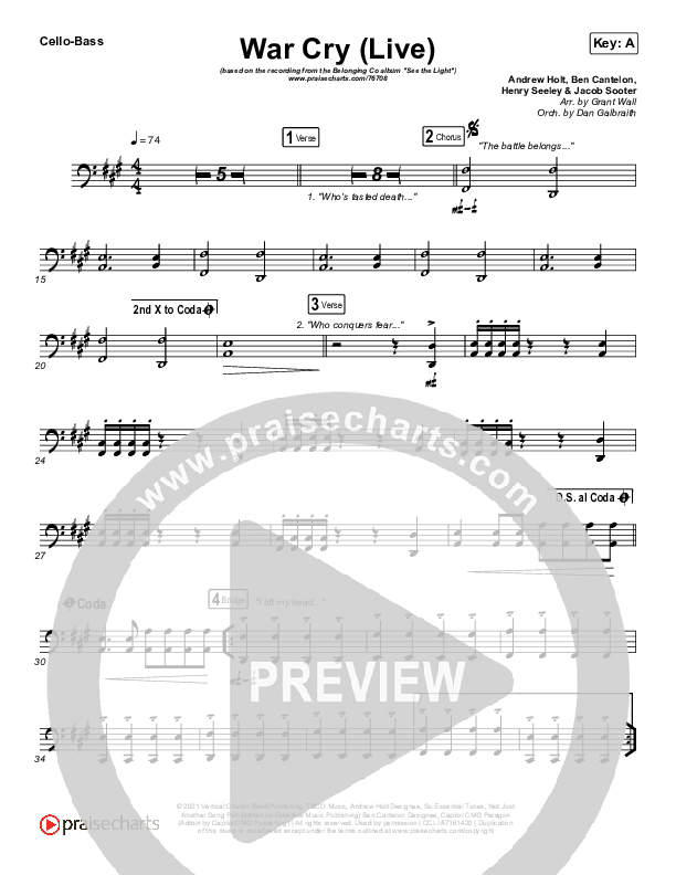 War Cry (Live) Cello/Bass (The Belonging Co / Henry Seeley)