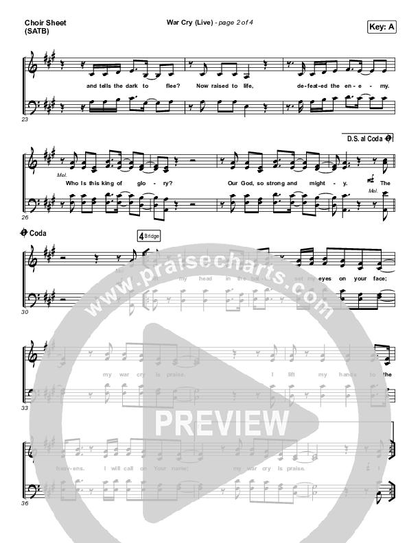 War Cry (Live) Choir Vocals (SATB) (The Belonging Co / Henry Seeley)