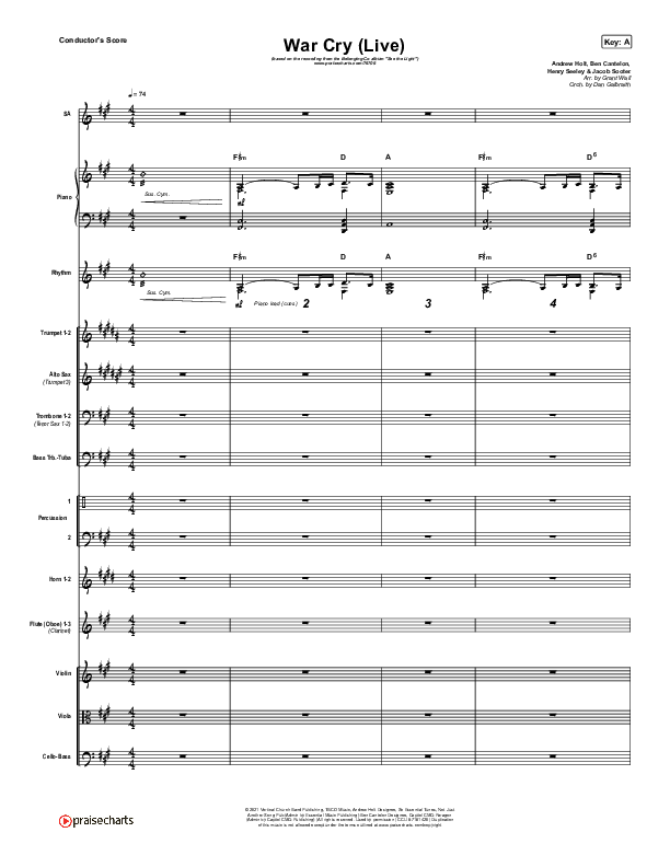 War Cry (Live) Conductor's Score (The Belonging Co / Henry Seeley)