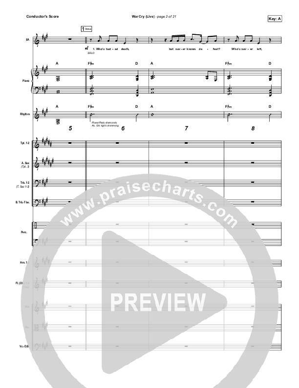 War Cry (Live) Conductor's Score (The Belonging Co / Henry Seeley)