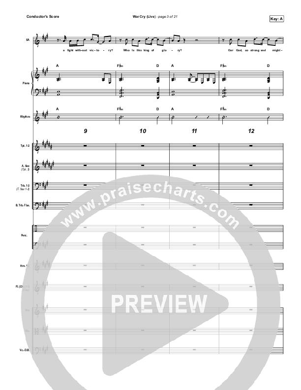 War Cry (Live) Conductor's Score (The Belonging Co / Henry Seeley)