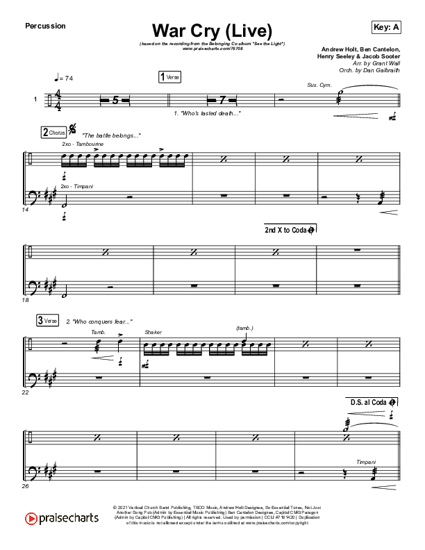 War Cry (Live) Percussion (The Belonging Co / Henry Seeley)