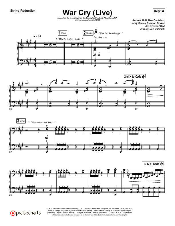 War Cry (Live) Synth Strings (The Belonging Co / Henry Seeley)