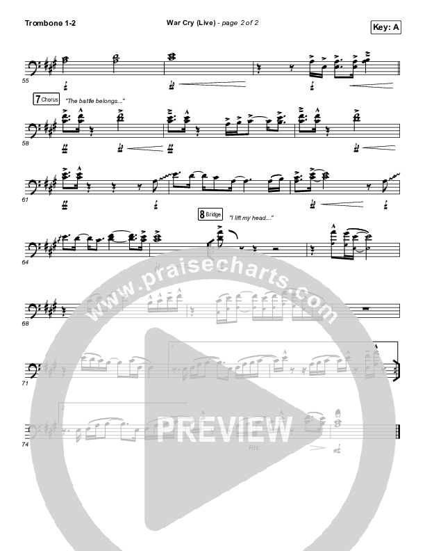 War Cry (Live) Trombone 1/2 (The Belonging Co / Henry Seeley)