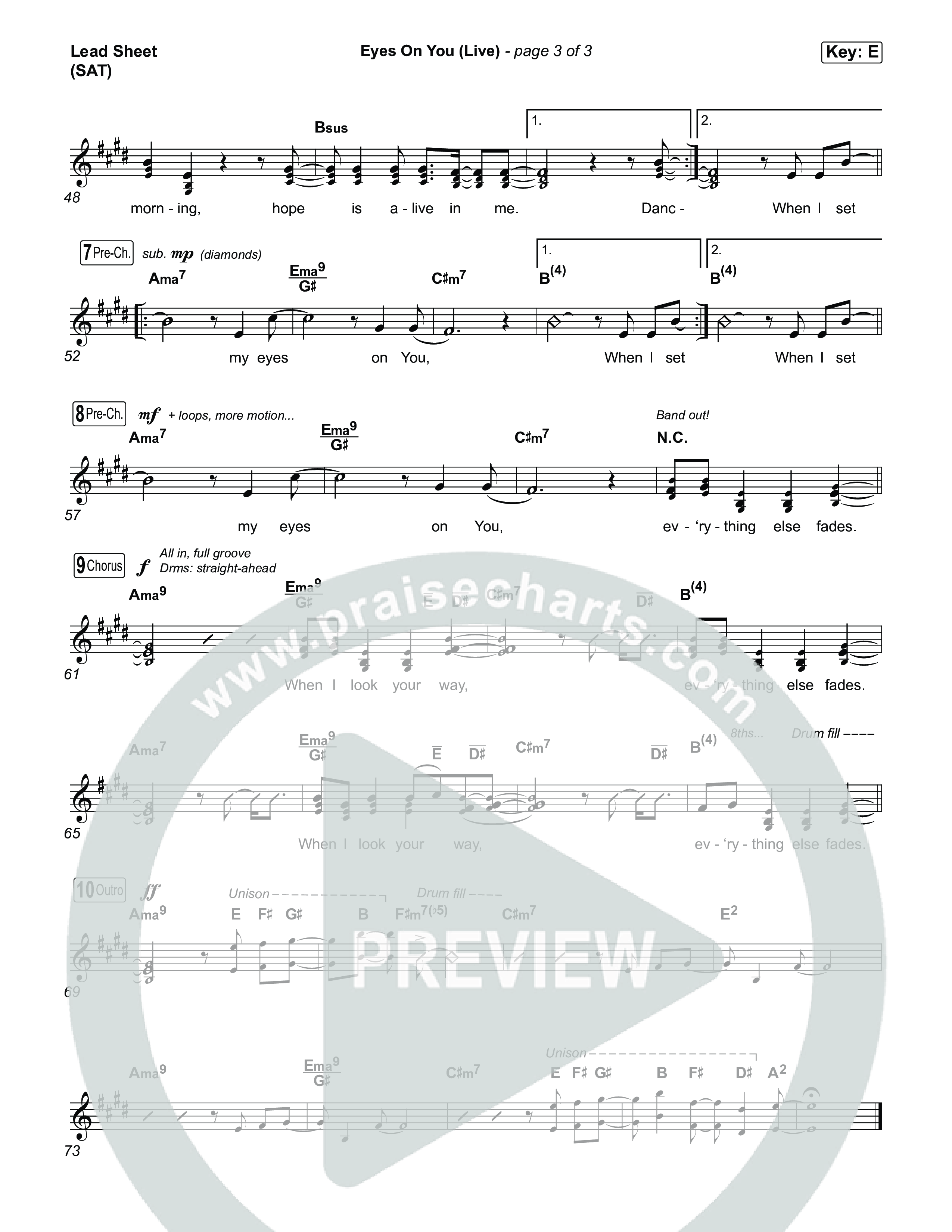 Eyes On You (Live) Lead Sheet (SAT) (The Belonging Co / Sarah Reeves)