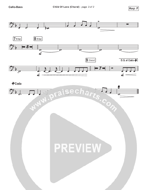 Child Of Love (Choral Anthem SATB) Cello/Bass (We The Kingdom / Arr. Luke Gambill)