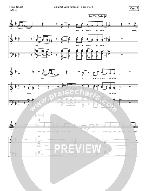 Child Of Love (Choral Anthem SATB) Choir Sheet (SATB) (We The Kingdom / Arr. Luke Gambill)