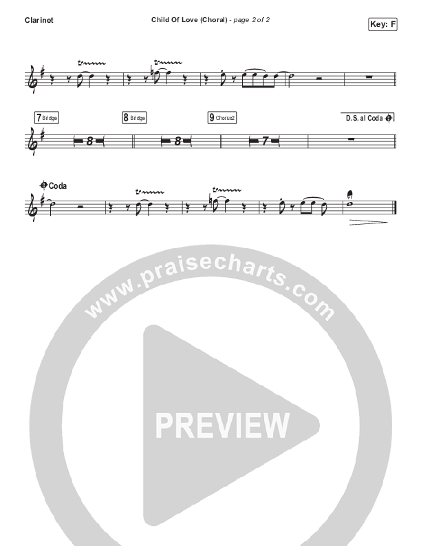 Child Of Love (Choral Anthem SATB) Clarinet (We The Kingdom / Arr. Luke Gambill)