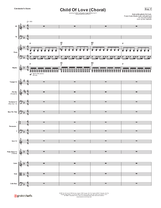 Child Of Love (Choral Anthem SATB) Conductor's Score (We The Kingdom / Arr. Luke Gambill)