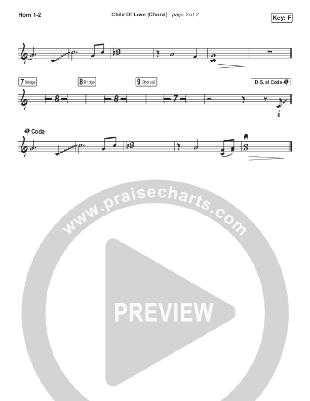 Child Of Love (Choral Anthem SATB) French Horn 1/2 (We The Kingdom / Arr. Luke Gambill)