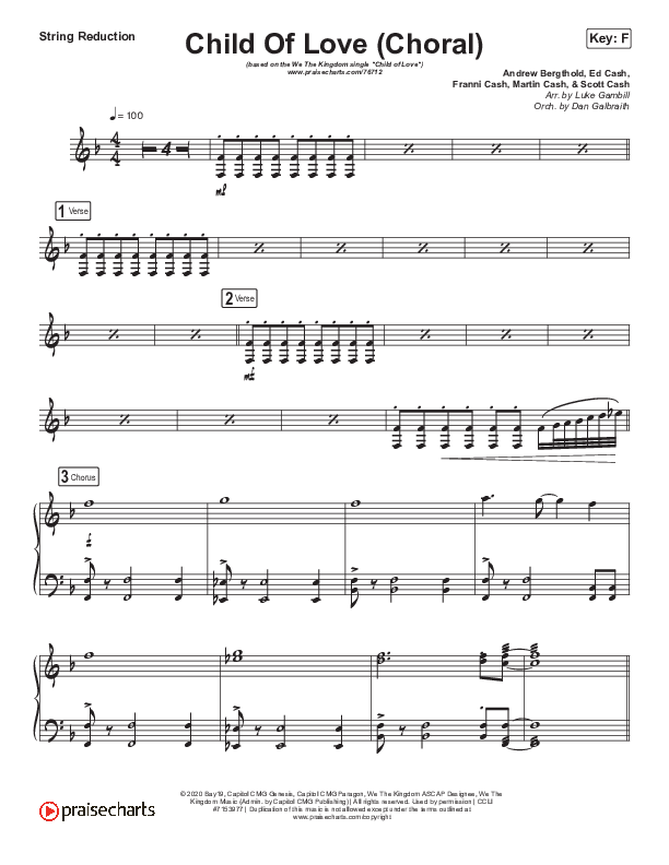Child Of Love (Choral Anthem SATB) String Pack (We The Kingdom / Arr. Luke Gambill)