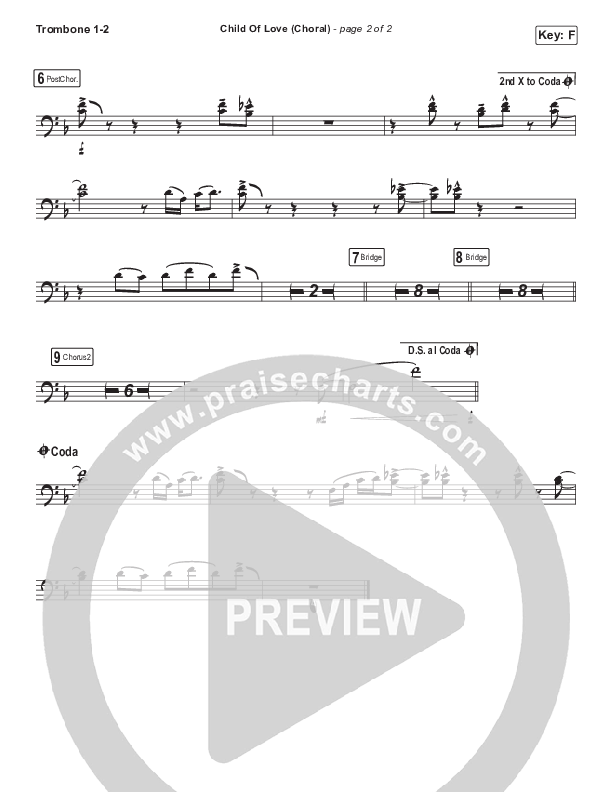 Child Of Love (Choral Anthem SATB) Trombone 1/2 (We The Kingdom / Arr. Luke Gambill)