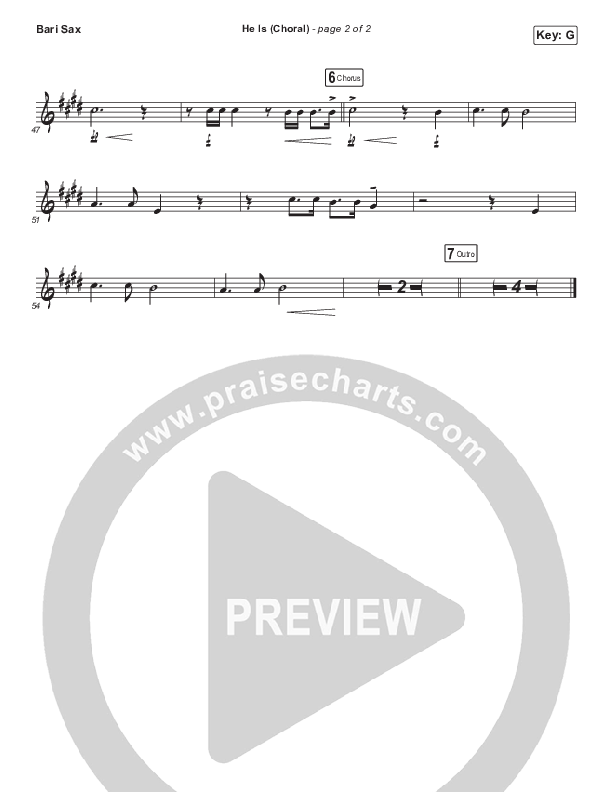 He Is (Choral Anthem SATB) Bari Sax (Crowder / Arr. Luke Gambill)