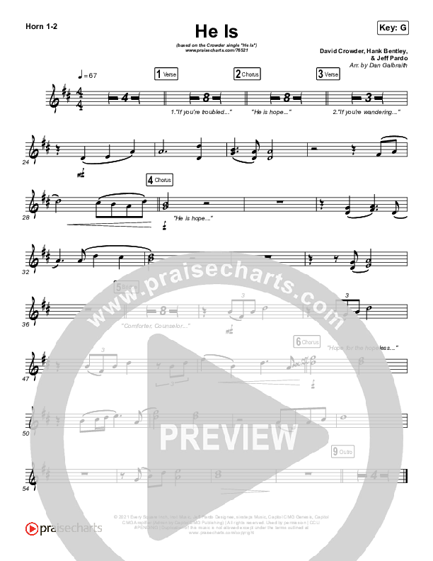 He Is (Choral Anthem SATB) French Horn 1/2 (Crowder / Arr. Luke Gambill)