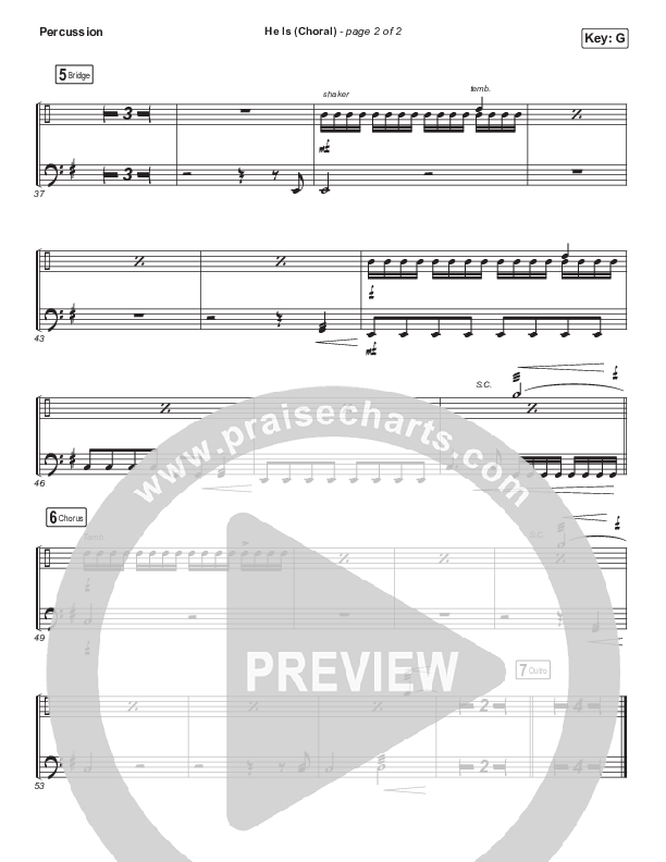He Is (Choral Anthem SATB) Percussion (Crowder / Arr. Luke Gambill)