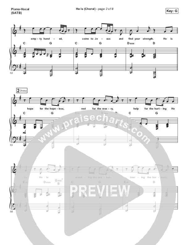 He Is (Choral Anthem SATB) Piano/Vocal (SATB) (Crowder / Arr. Luke Gambill)