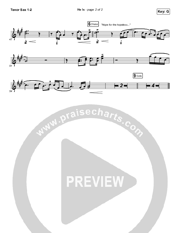 He Is (Choral Anthem SATB) Tenor Sax 1/2 (Crowder / Arr. Luke Gambill)