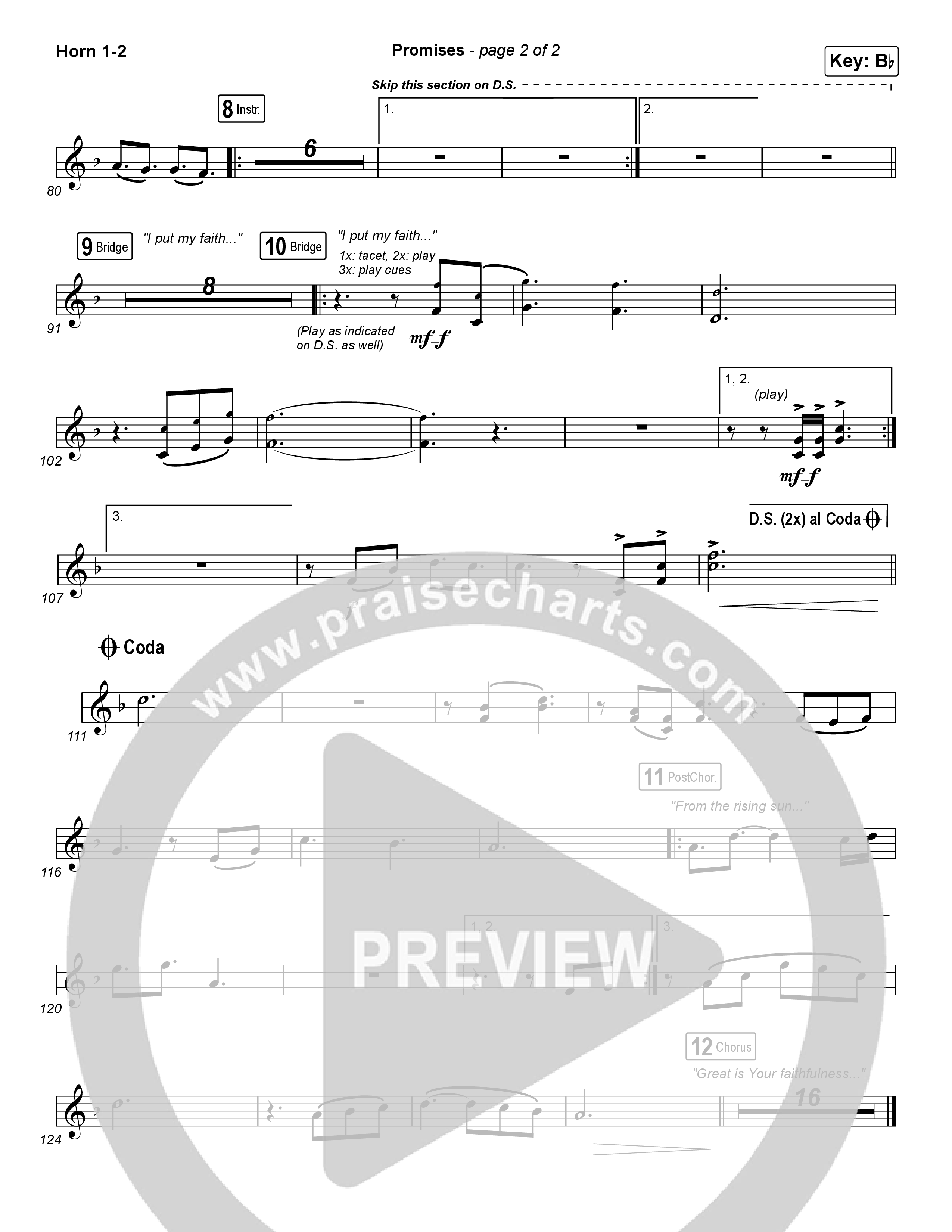 Promises (Choral Anthem SATB) Brass Pack (Maverick City Music / Arr. Erik Foster)