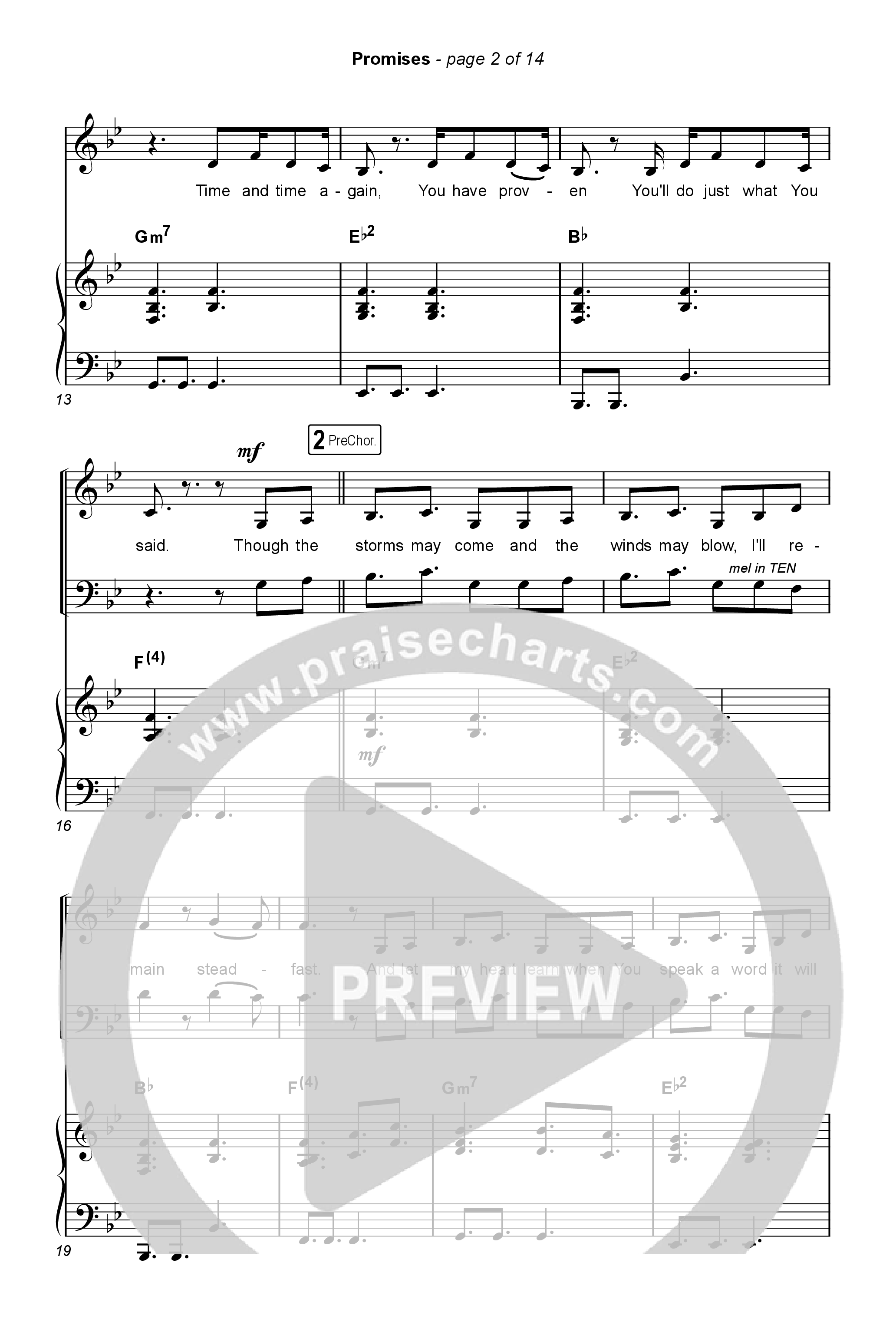 Promises (Choral Anthem SATB) Octavo (SATB & Pno) (Maverick City Music / Arr. Erik Foster)