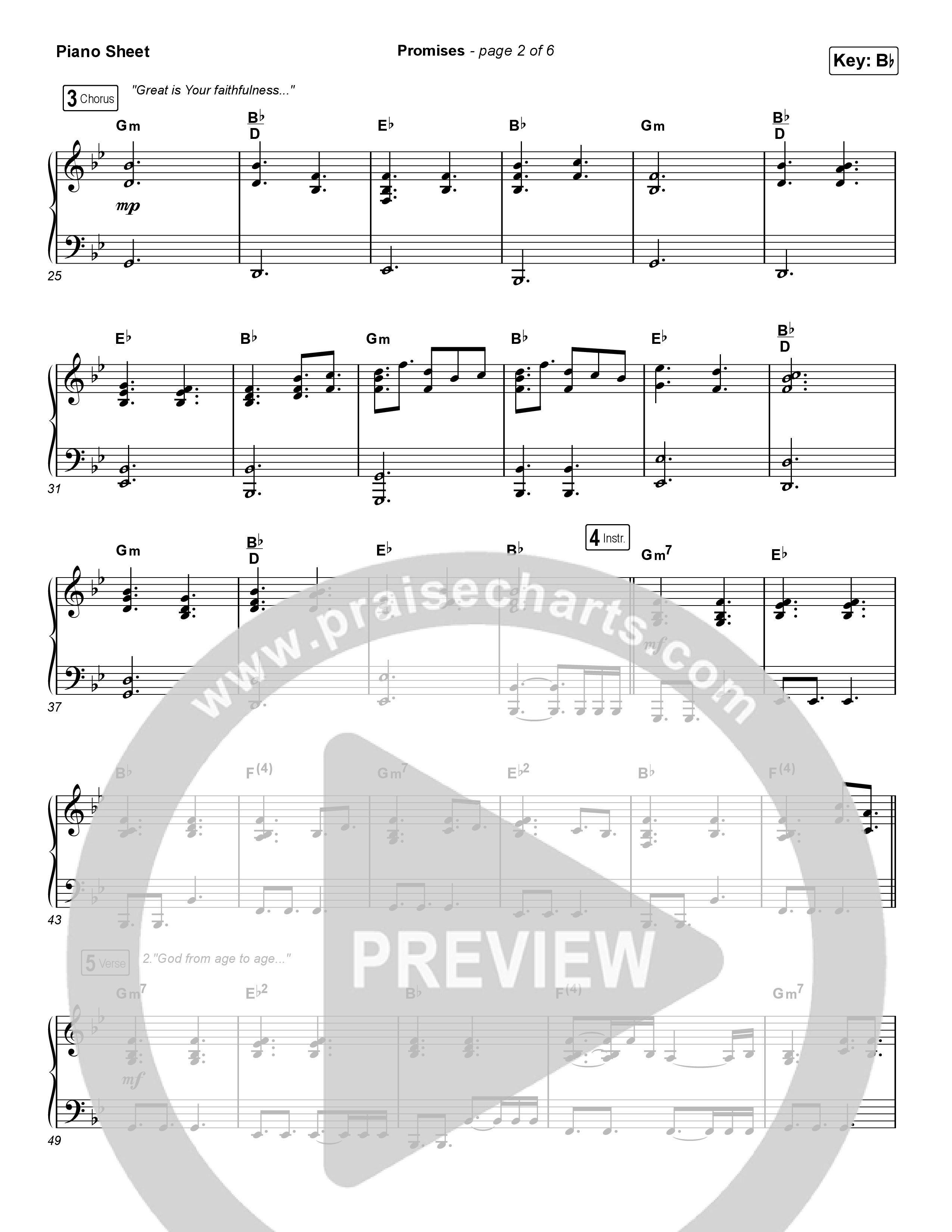 Promises (Choral Anthem SATB) Piano Sheet (Maverick City Music / Arr. Erik Foster)