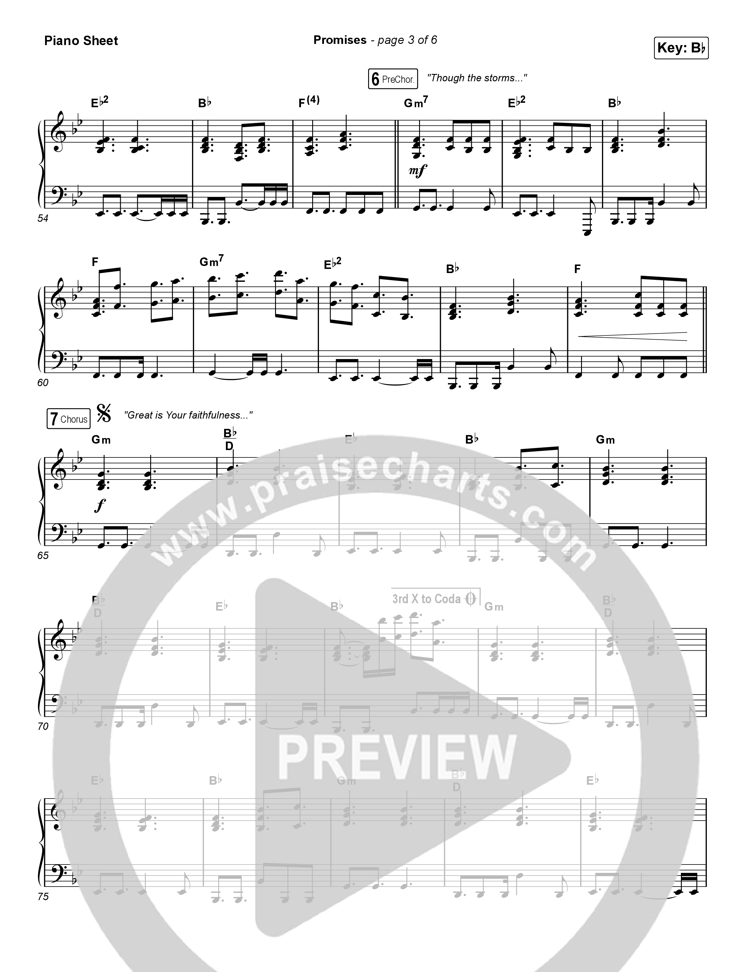 Promises (Choral Anthem SATB) Piano Sheet (Maverick City Music / Arr. Erik Foster)