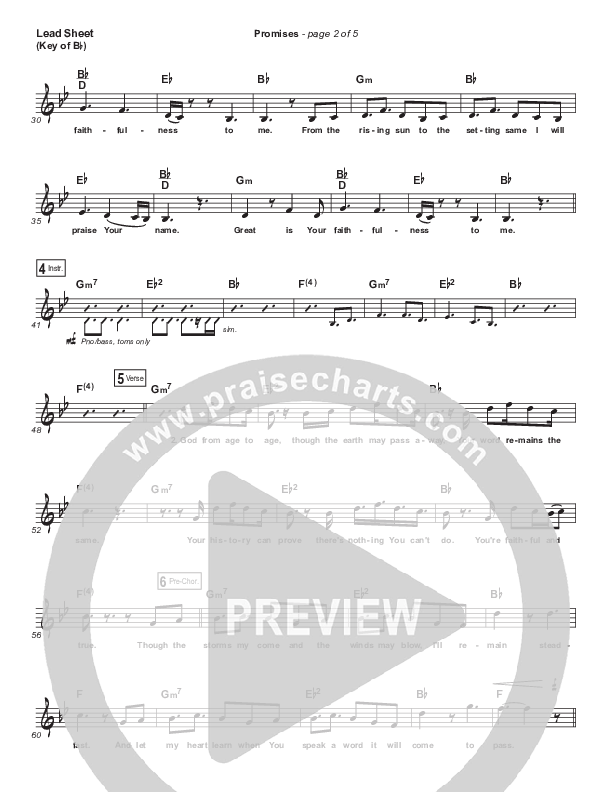 Promises (Choral Anthem SATB) Lead Sheet (Melody) (Maverick City Music / Arr. Erik Foster)