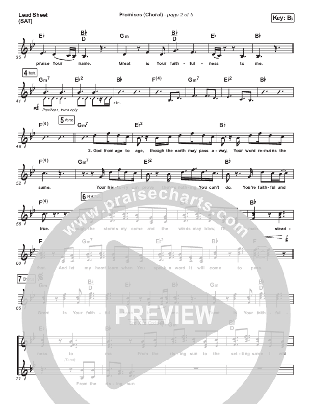 Promises (Choral Anthem) Lead Sheet (SAT) (PraiseCharts Choral / Maverick City Music / Arr. Luke Gambill)