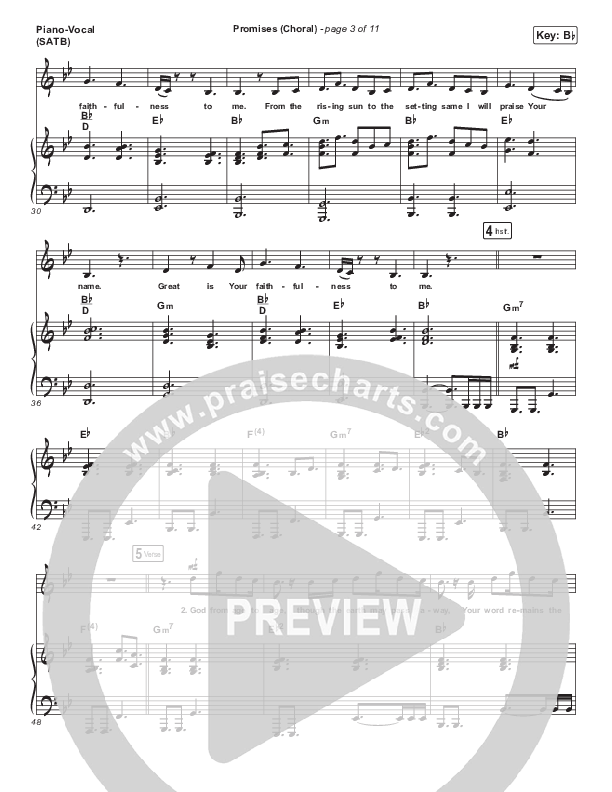 Promises (Choral Anthem SATB) Piano/Vocal (SATB) (Maverick City Music / Arr. Erik Foster)