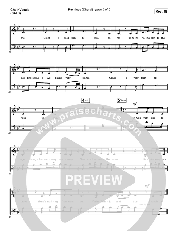 Promises (Choral Anthem SATB) Choir Sheet (SATB) (Maverick City Music / Arr. Erik Foster)